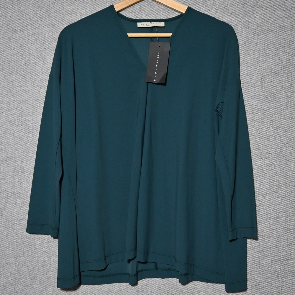 Bryn Walker V-Neck Top Womens Relaxed Italian Fabric XXS Teal USA